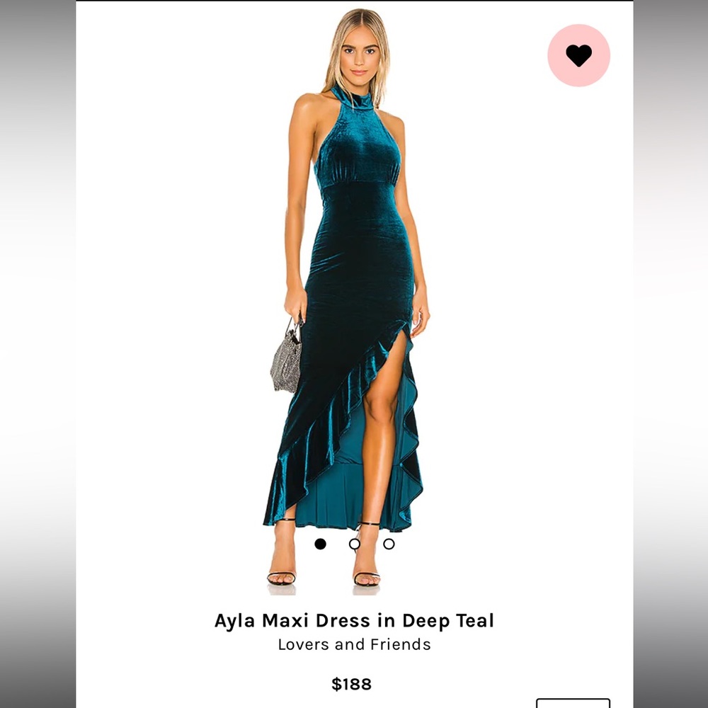 Lovers and Friends Teal Velvet Dress